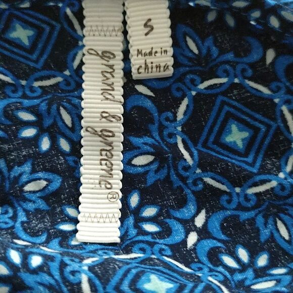 Grande and Greene  multicolor  boho 3/4 sleeve top Sz S - Picture 4 of 4